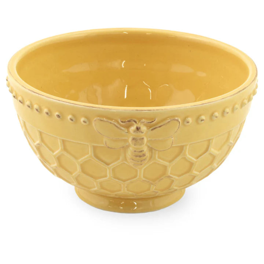 Yellow Honeycomb Cereal Bowl