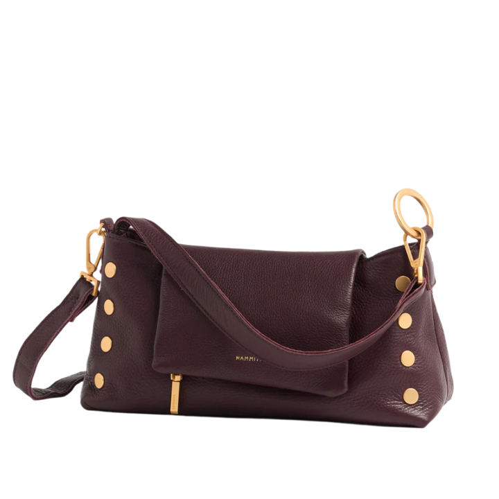 Hamiitt Vip Satchel - Cabernet Pebble/Brushed Gold