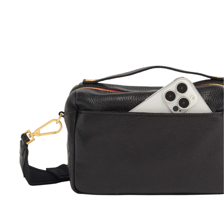 Hammitt Evan Crossbody - Cargo Black/Brushed Gold Red Zip