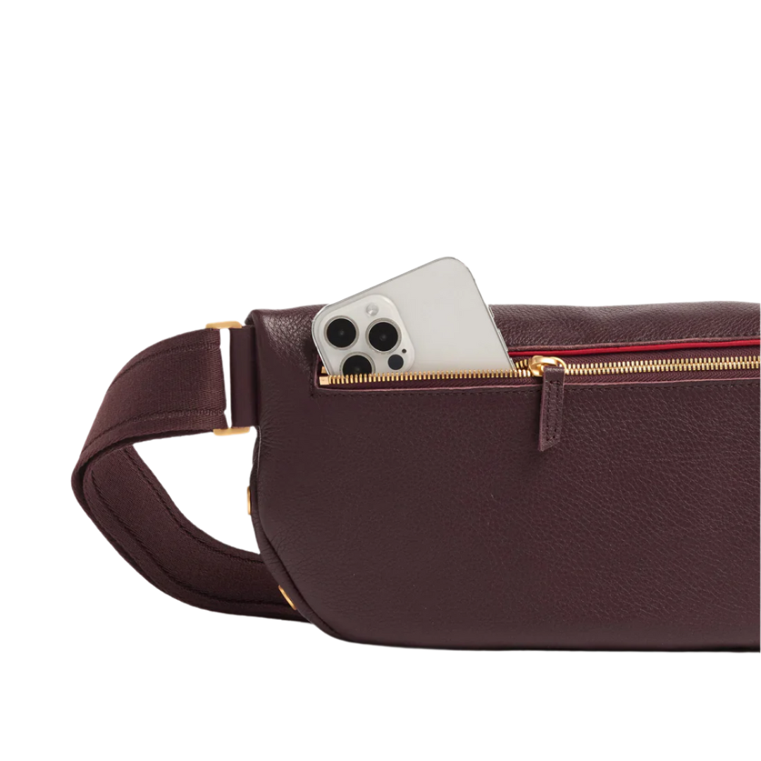 Hammitt Charles Crossbody Lrg - Cabernet Pebble/Brushed Gold