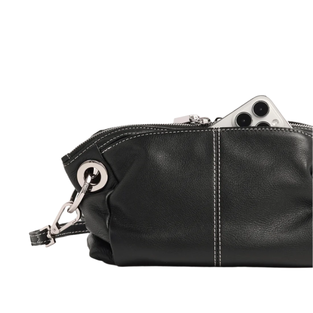 Hammit Daniel Crossbody Clutch Sml - Tempo Black/Silver