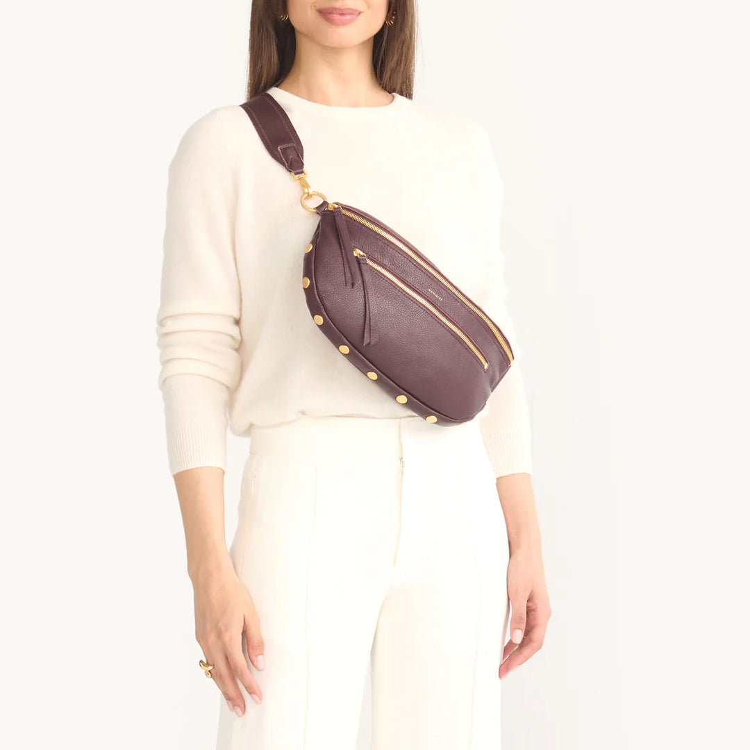 Hammitt Charles Crossbody Lrg - Cabernet Pebble/Brushed Gold