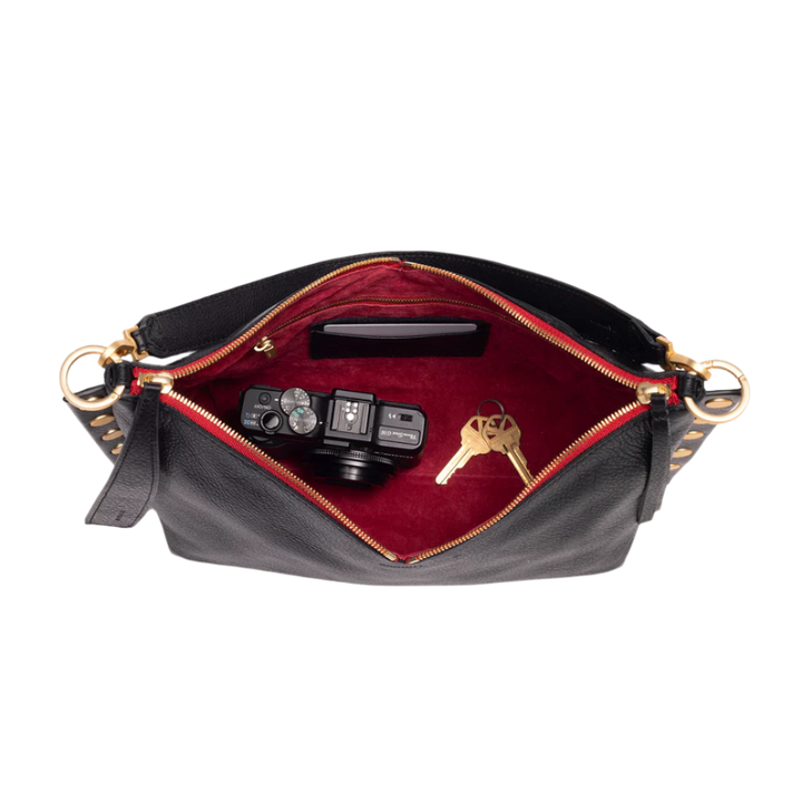 Hammitt Mr G Med - Black/Brushed Gold Red Zip