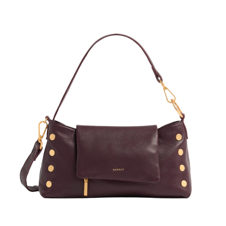 Hamiitt Vip Satchel - Cabernet Pebble/Brushed Gold