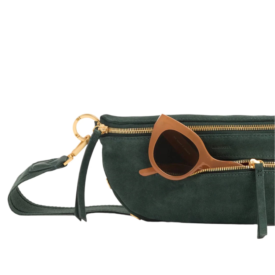 Hammitt Charles Crossbody Med - Green Room Suede/Brushed Gold