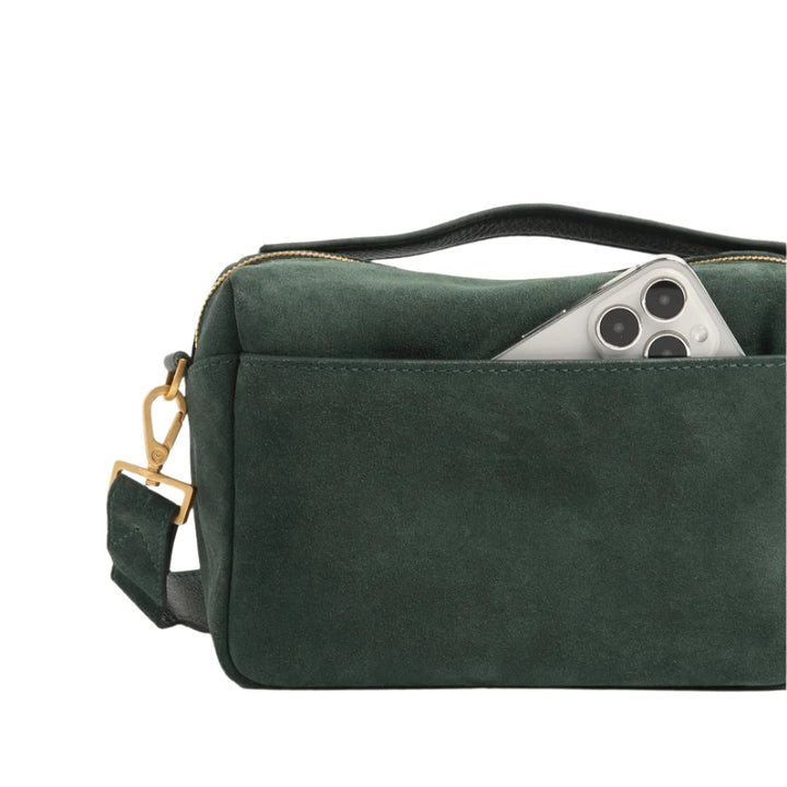 Hammitt Evan Crossbody Sml - Green Room Suede/Brushed Gold