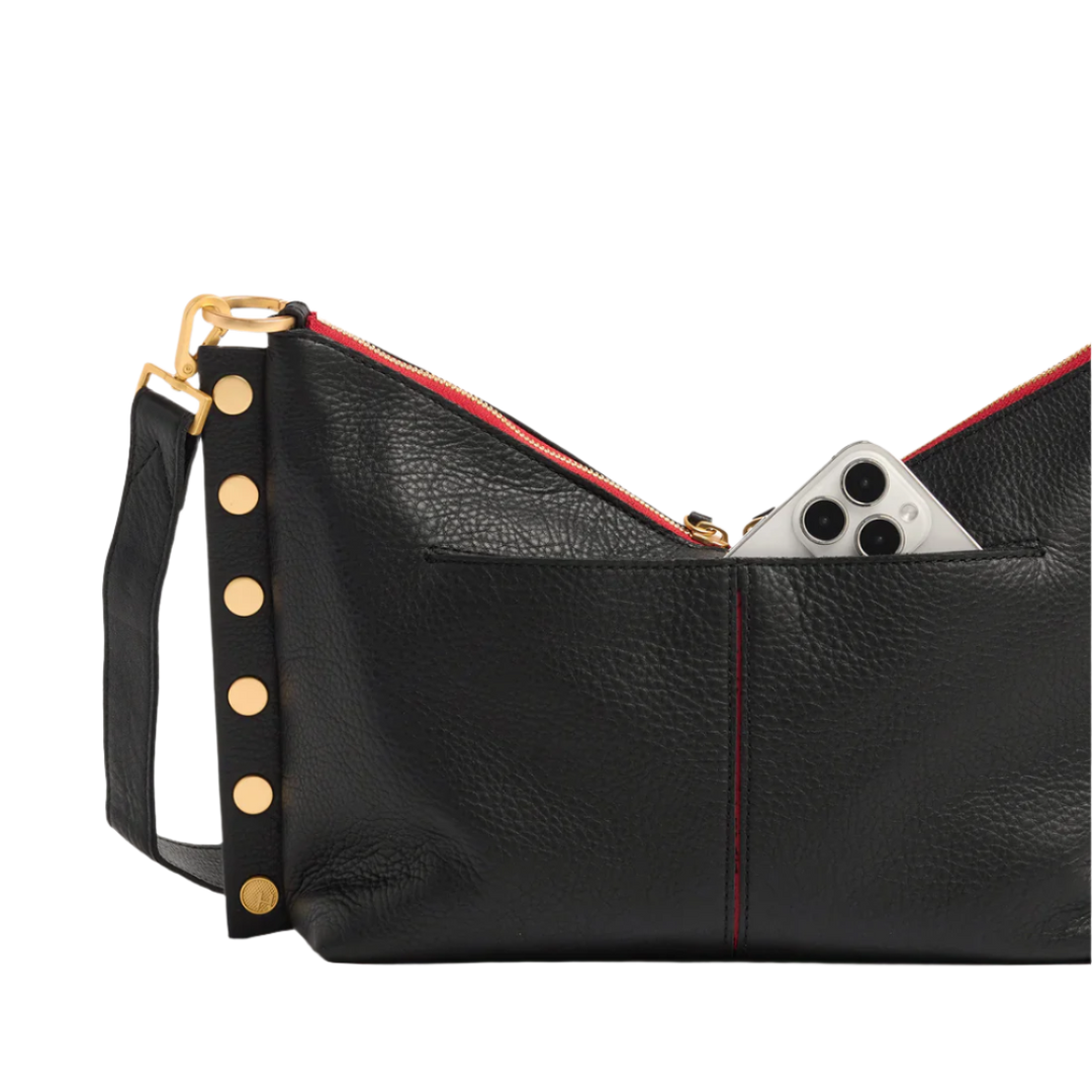 Hammitt Mr G Med - Black/Brushed Gold Red Zip