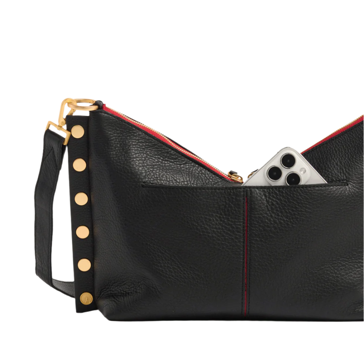 Hammitt Mr G Med - Black/Brushed Gold Red Zip