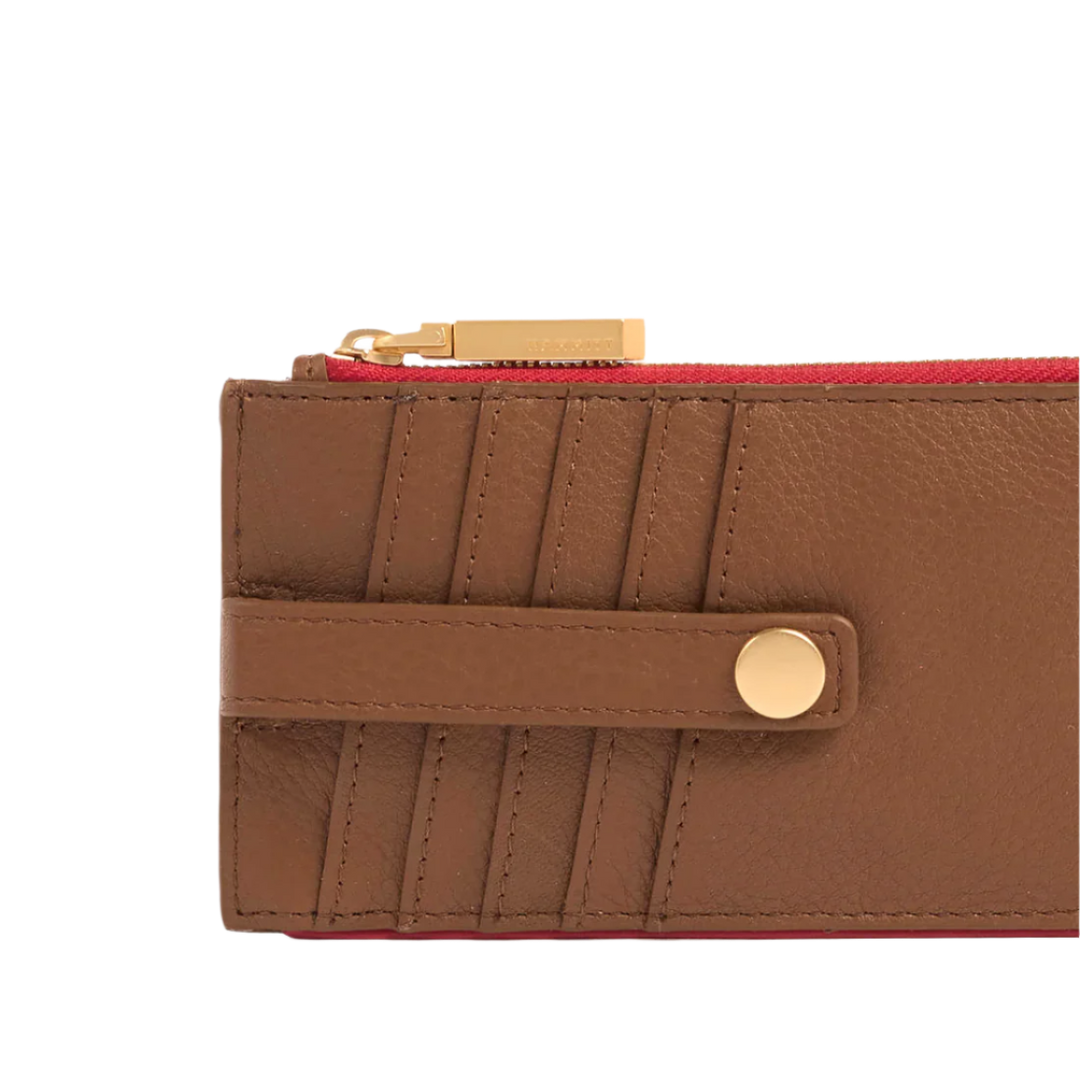 Hammitt 210 West - Mahogany Pebble/Brushed Gold Red Zip