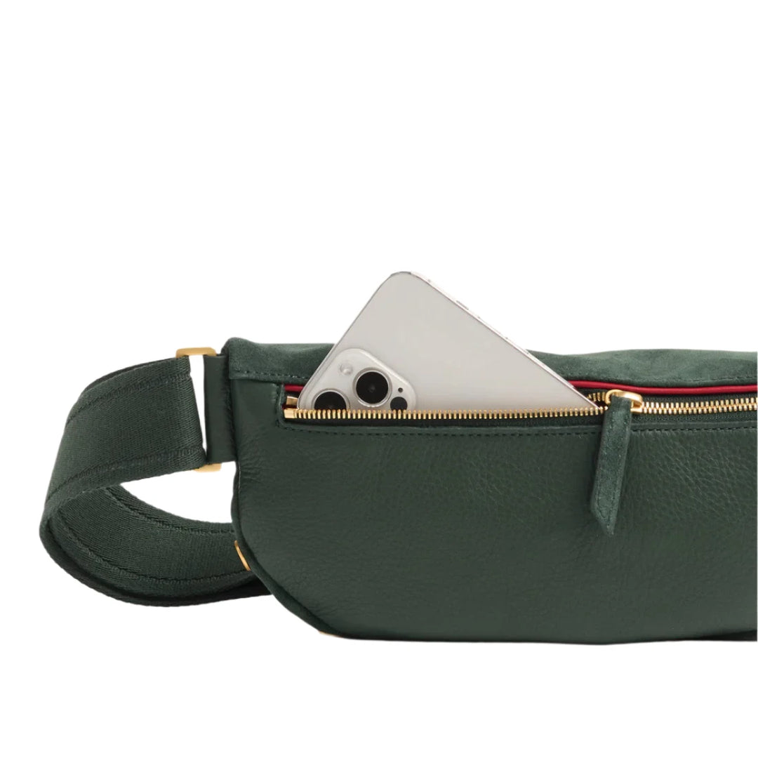 Hammitt Charles Crossbody Med - Green Room Suede/Brushed Gold