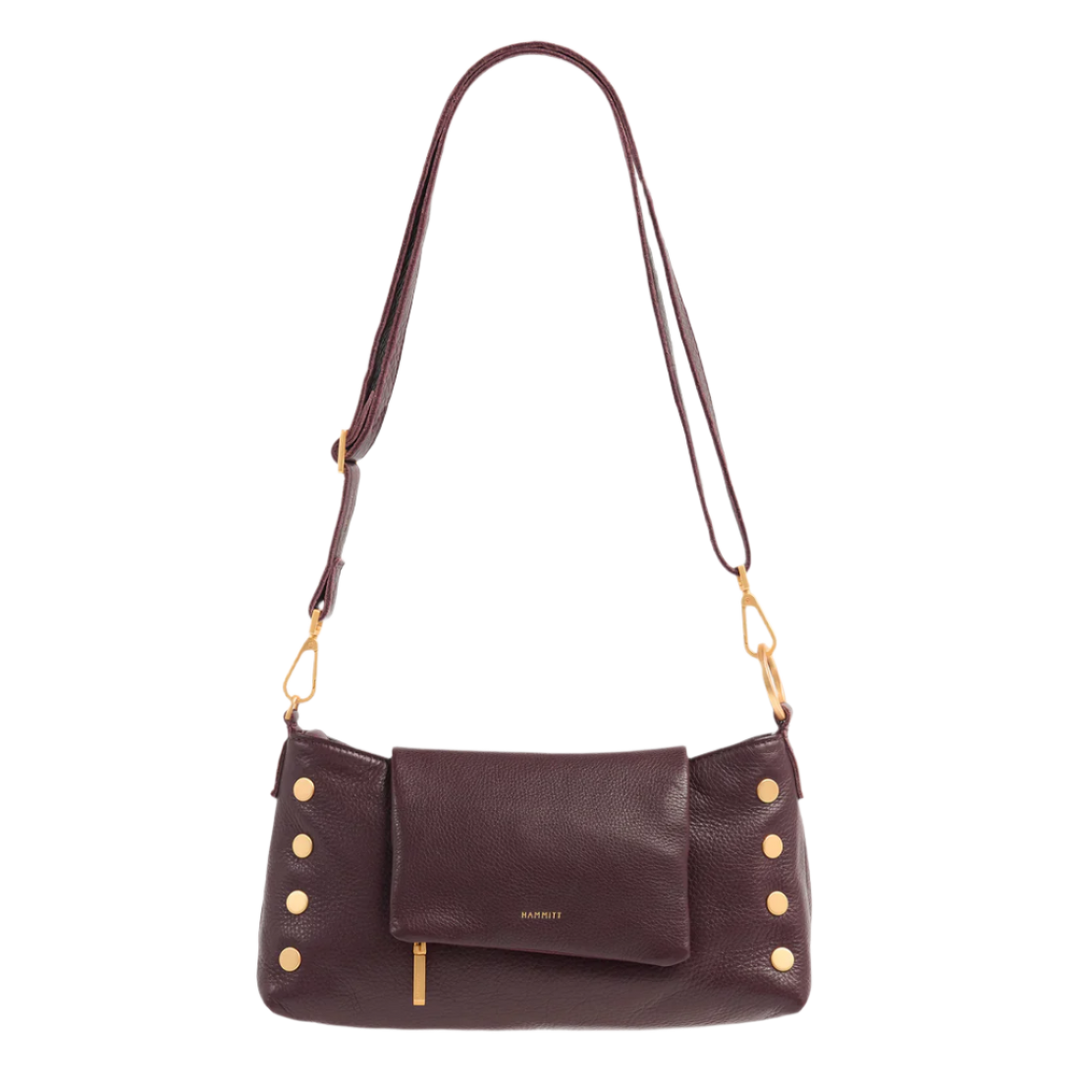 Hamiitt Vip Satchel - Cabernet Pebble/Brushed Gold