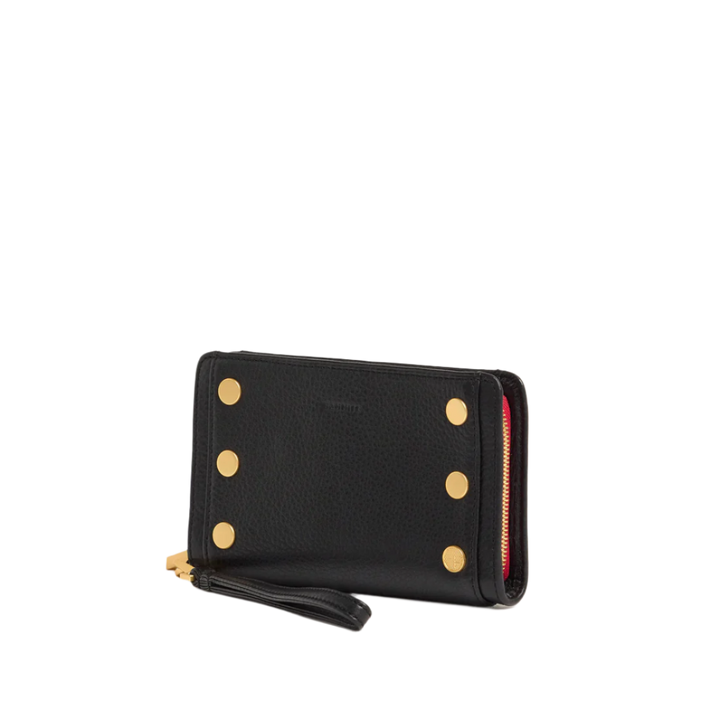 Hammitt Bryant Wallet - Black/Brushed Gold Red Zip