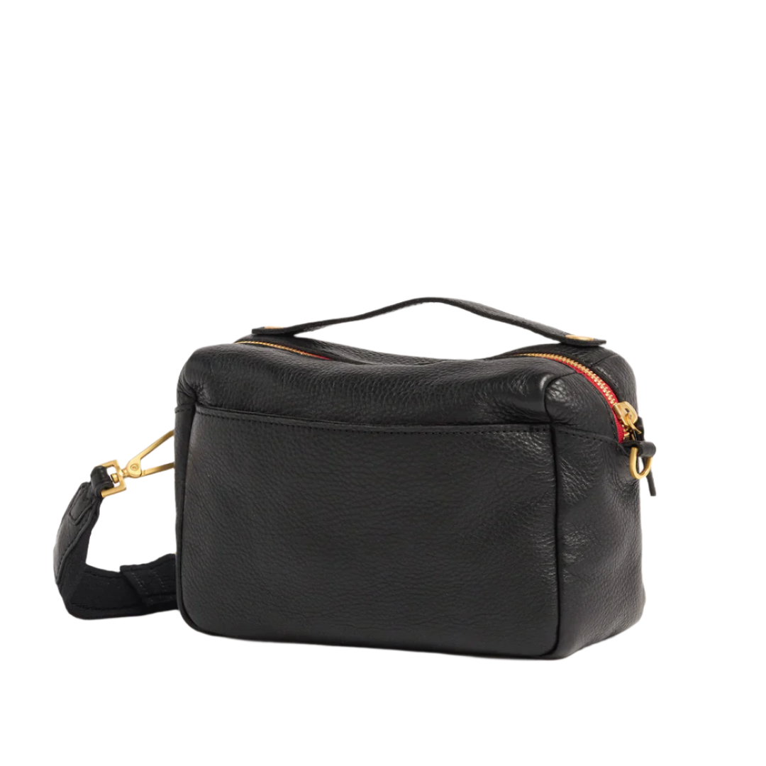 Hammitt Evan Crossbody - Cargo Black/Brushed Gold Red Zip