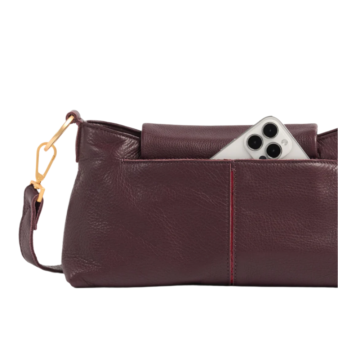 Hamiitt Vip Satchel - Cabernet Pebble/Brushed Gold