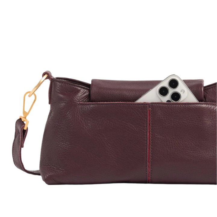 Hamiitt Vip Satchel - Cabernet Pebble/Brushed Gold