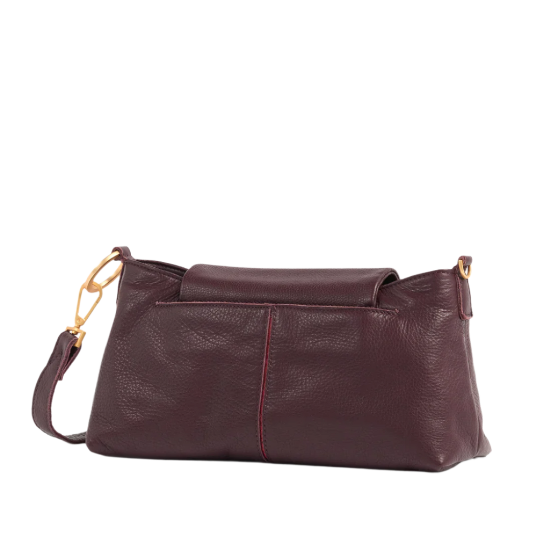 Hamiitt Vip Satchel - Cabernet Pebble/Brushed Gold