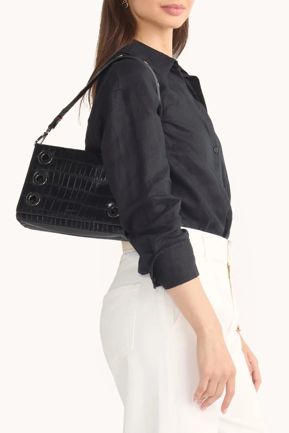 Hammitt Montana Clutch Sml - Evening Crocco/Gunmetal