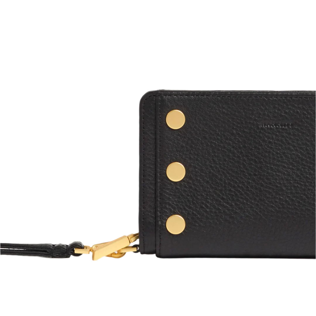 Hammitt Bryant Wallet - Black/Brushed Gold Red Zip