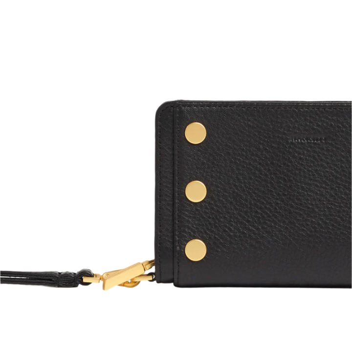 Hammitt Bryant Wallet - Black/Brushed Gold Red Zip