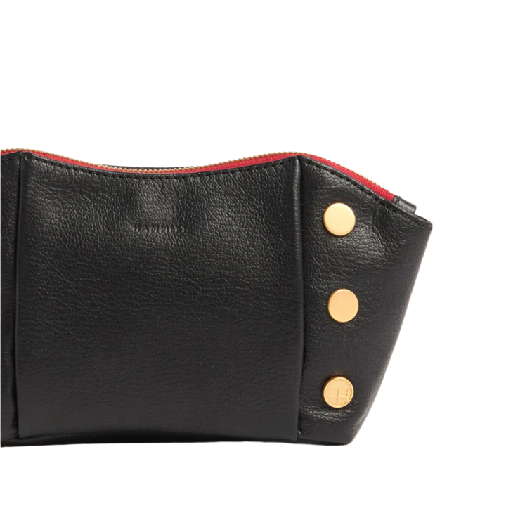 Hammitt Paul Pocket - Black Press/Brushed Gold Red Zip