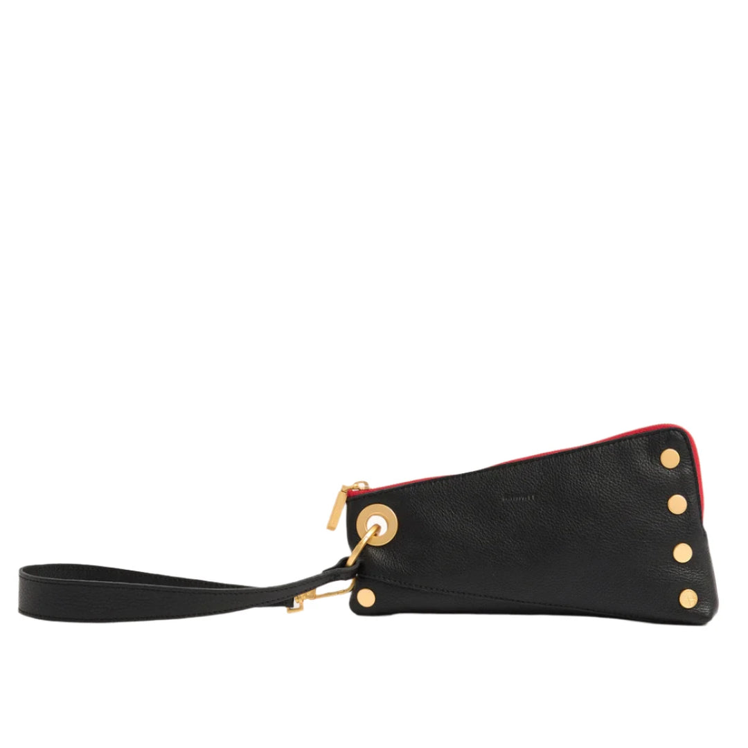 Hammitt Nash Pochette - Black/Brushed Gold Red Zip