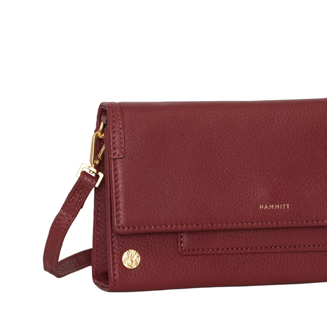 Hammitt AJ Crossbody Clutch - Pomodoro Red / Brushed Gold Hammered