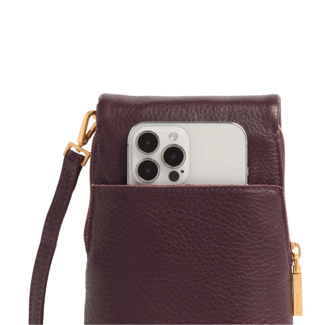 Hammitt Vip Mobile - Cabernet Pebble/Brushed Gold