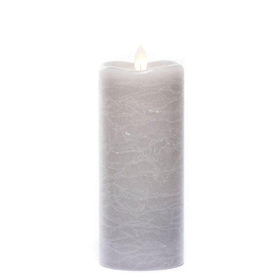 Frosted Warm Sand Pillar Candle