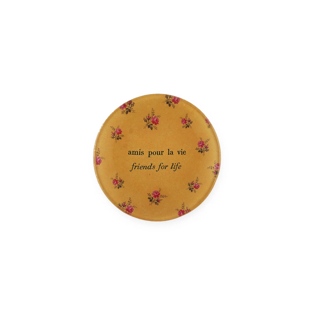 Mini Round Decoupage Quote Plate