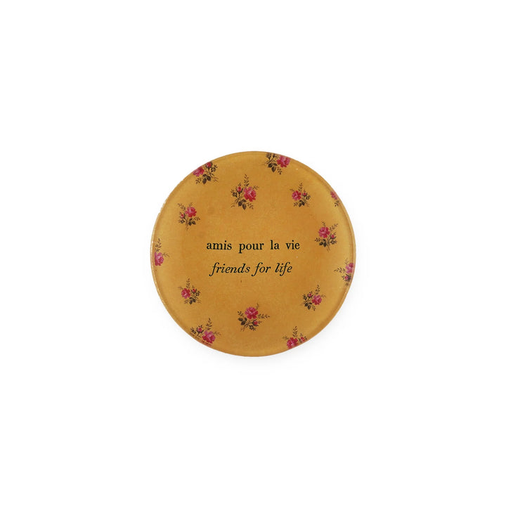 Mini Round Decoupage Quote Plate