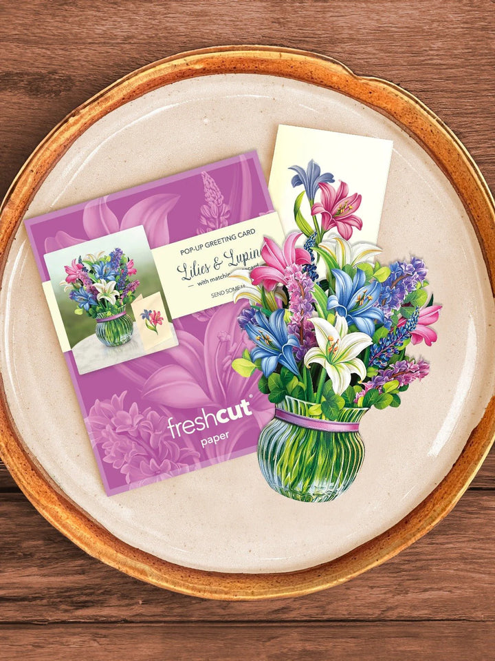 Mini Lilies & Lupines Pop-up Bouquet