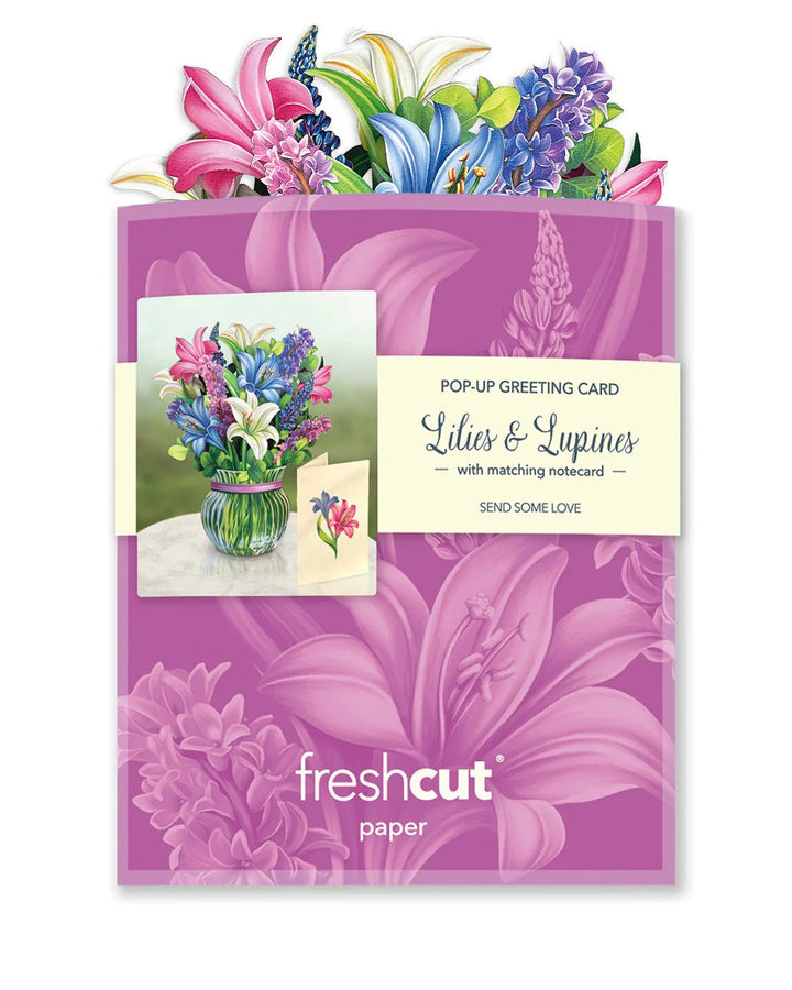 Mini Lilies & Lupines Pop-up Bouquet