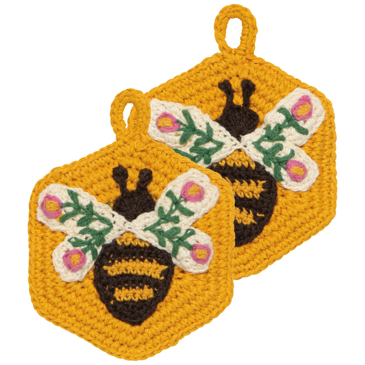 Garden Bee Crochet Sponges Set