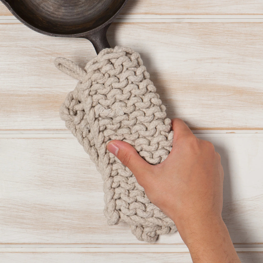 Dove Grey Crochet Potholder