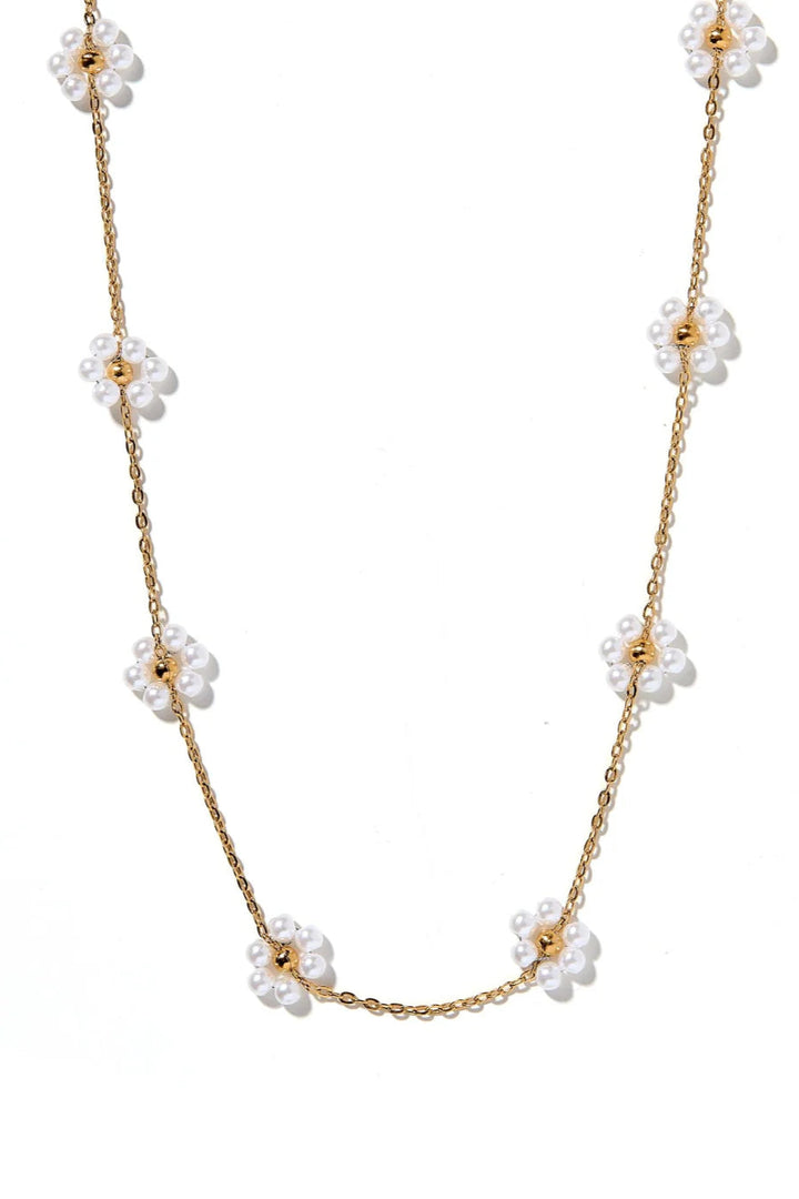 Gracie Flower Pearl Necklace