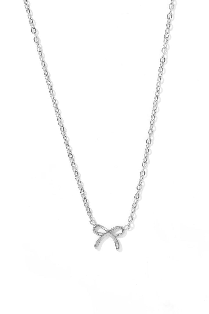 Sadie Silver Bow Necklace