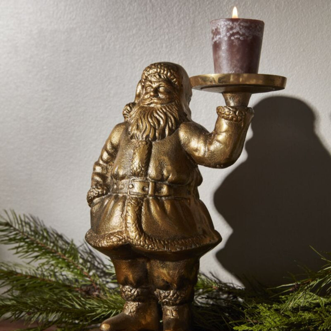 Golden Saint Nick Candle Holder
