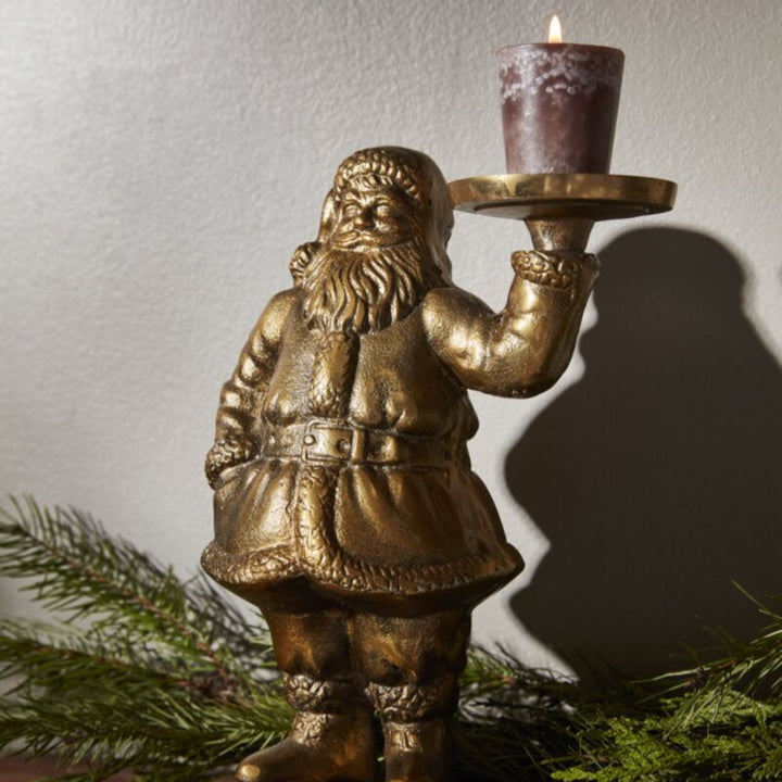 Golden Saint Nick Candle Holder
