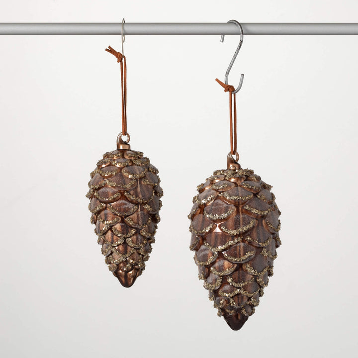 Brown Sparkling Pinecone Ornament