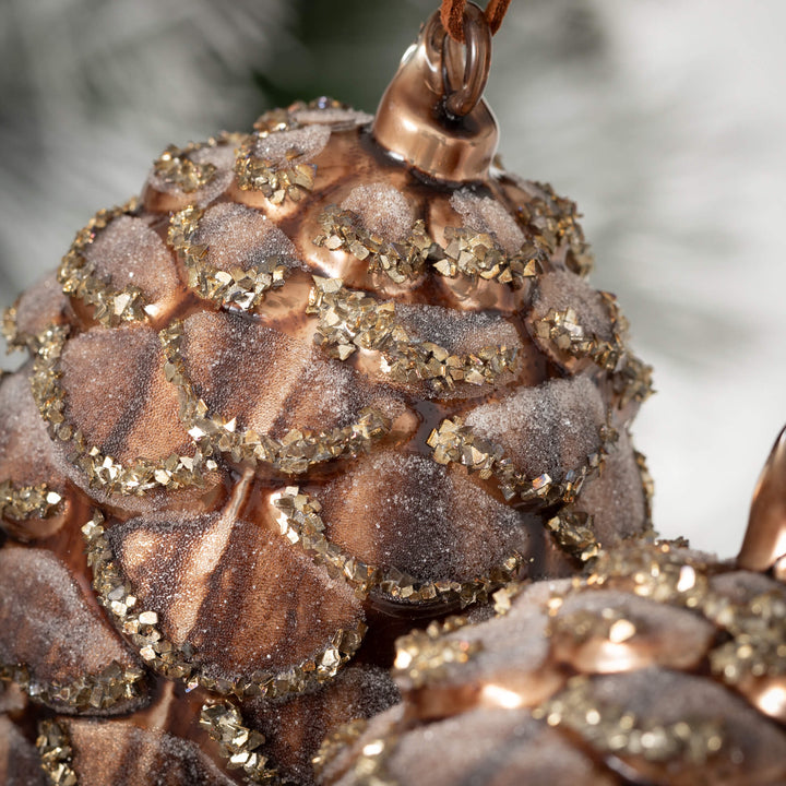 Brown Sparkling Pinecone Ornament