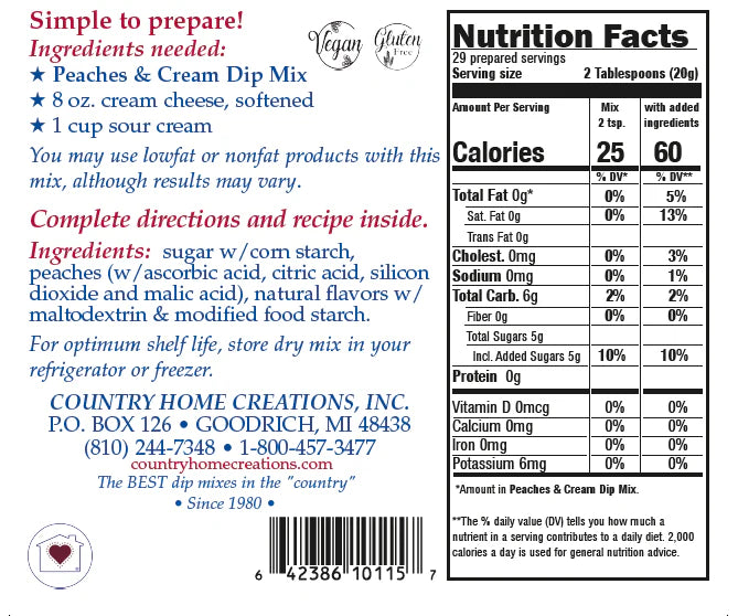 Peaches & Cream Dip Mix