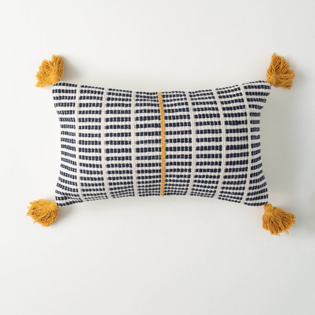Blue Birdseye Striped Pillow
