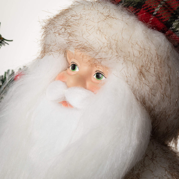 Woodland Plaid Santa Figurine