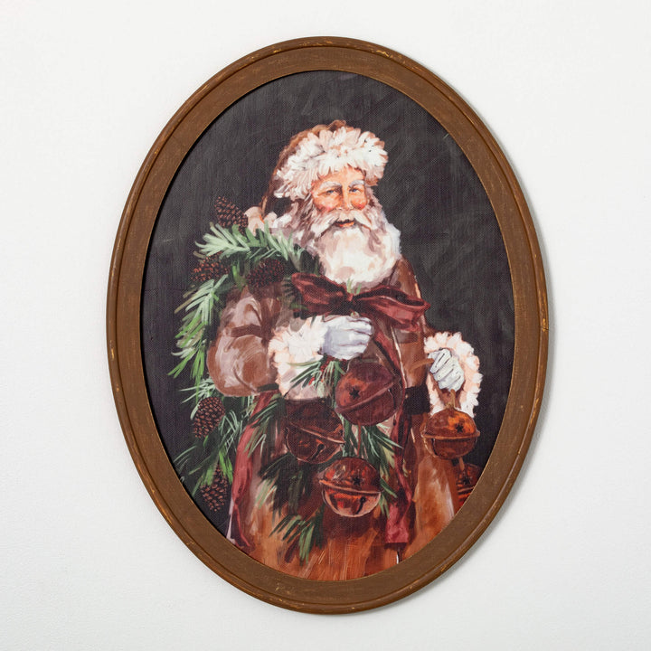 Santa Jingle Oval Wall Decor - Local Pickup