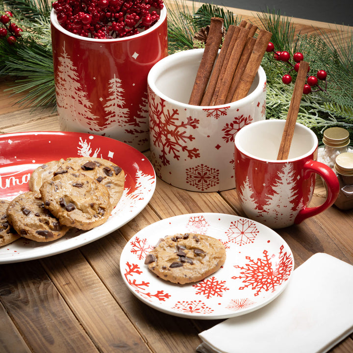 Red & White Winter Planter