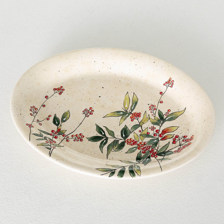 Water Color Holly Berry Platter