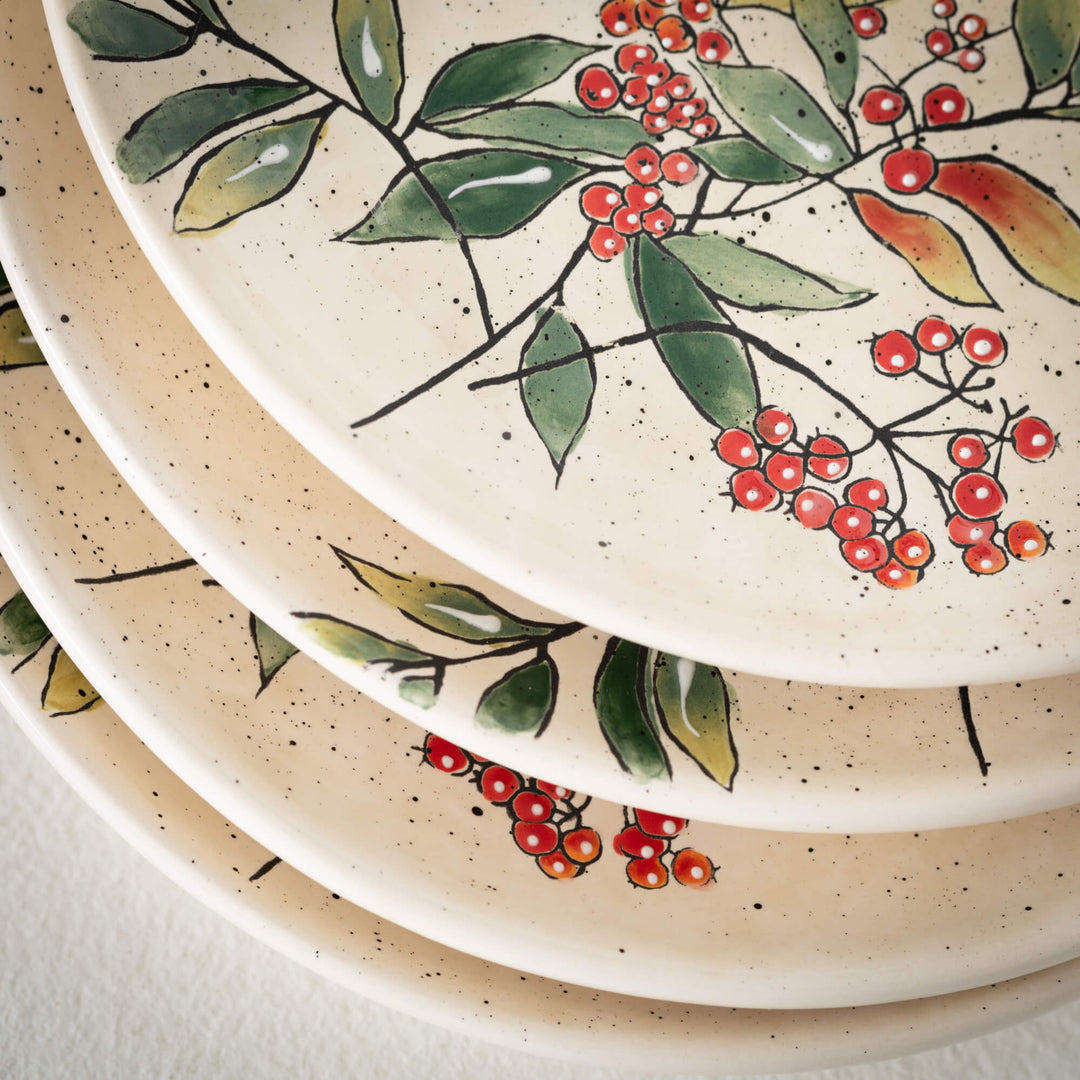 Water Color Holly Berry Plate