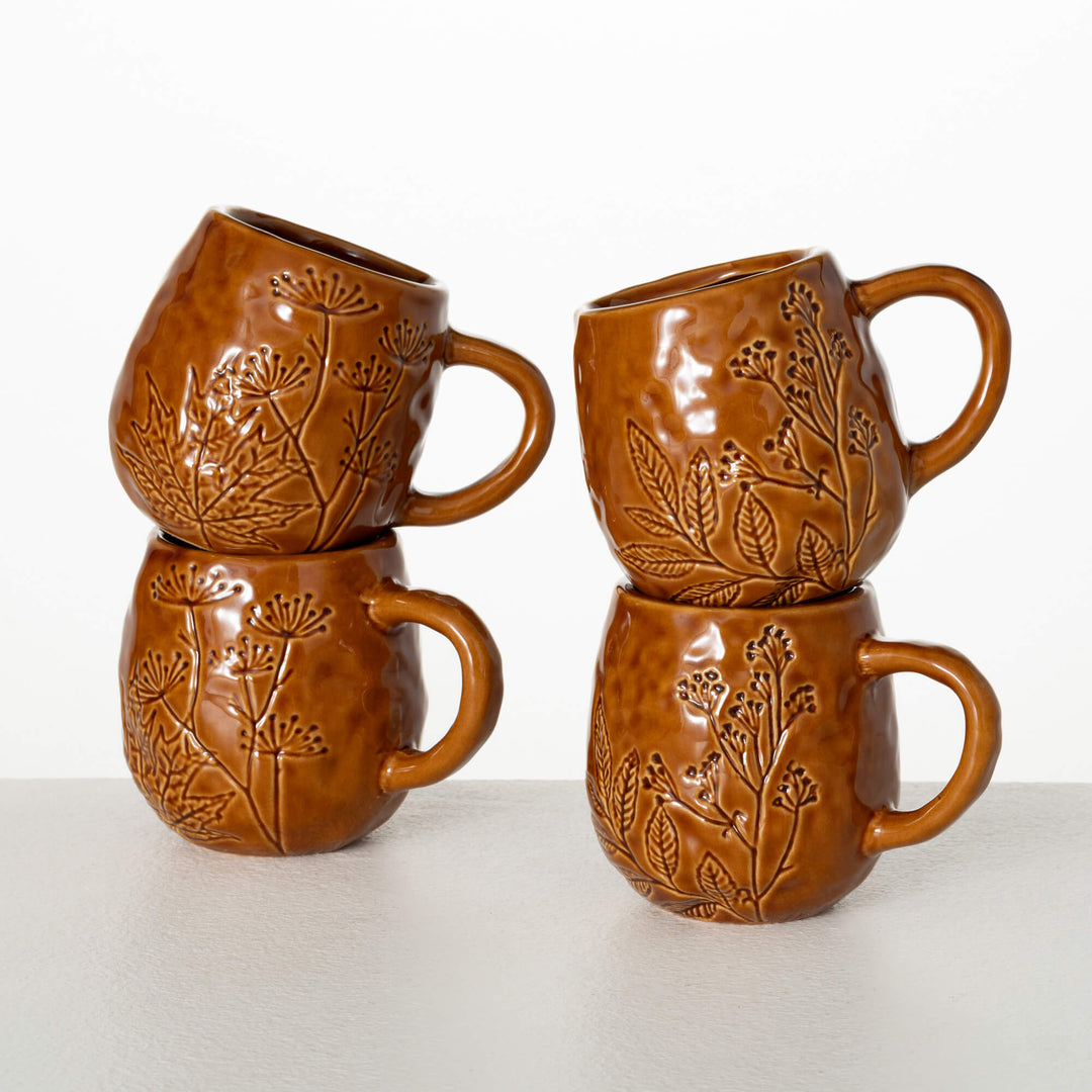 Brown Fall Foliage Imprinted Mug