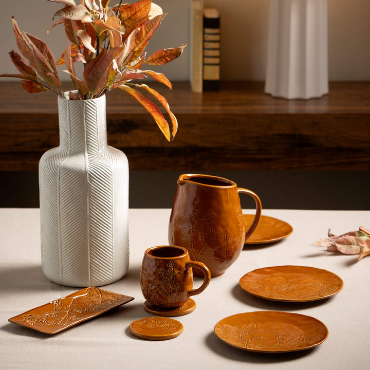 Brown Fall Foliage Imprinted Mug