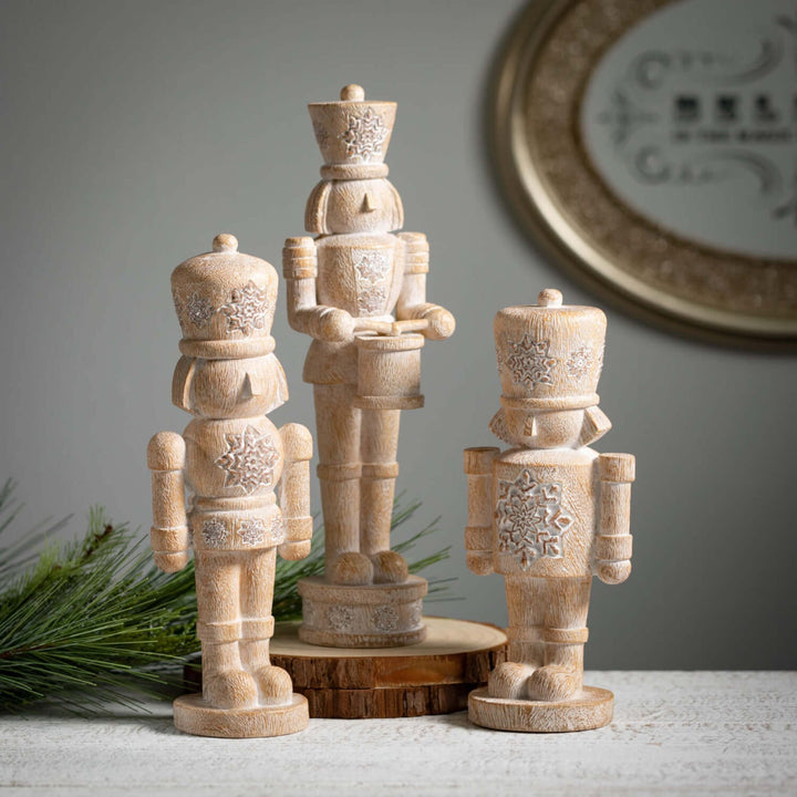 Whitewashed Nutcracker Figurine